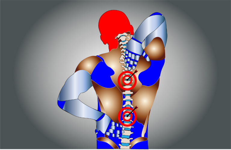 Anatomy of man with back pain