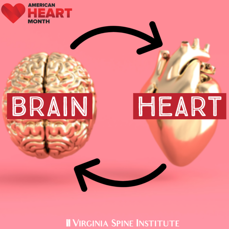 Gold brain and heart American Heart Month