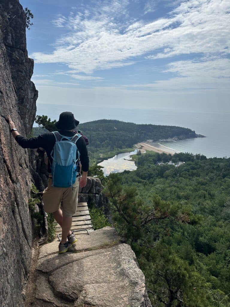 Chris hiking and looking into the distance