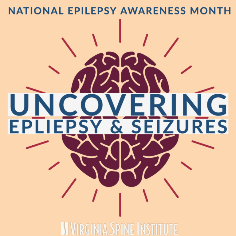 Graphic with brain and that reads "Uncovering Epliepsy and Seizures"