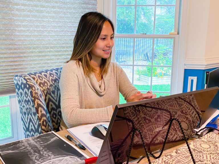Physician assistant doing telehealth appointment