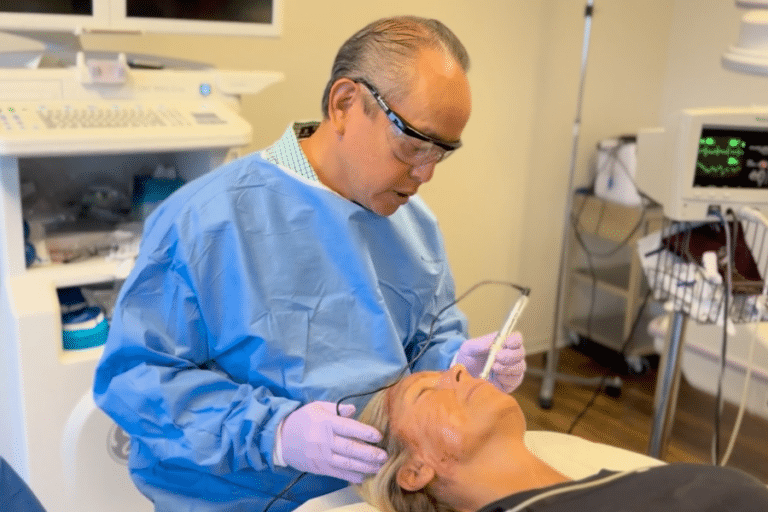 Dr. Nguyen doing vampire facial